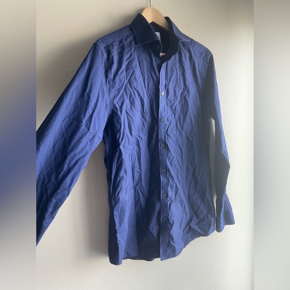 Charles Tyrwhitt Men Blue Button Up Shirt Size 15.5 - Picture 3 of 9